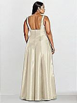 Alt View 2 Thumbnail - Champagne Sleeveless Square-Neck Princess Line Gown with Pockets