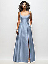 Alt View 3 Thumbnail - Cloudy Sleeveless Square-Neck Princess Line Gown with Pockets