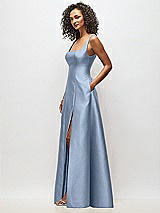 Alt View 4 Thumbnail - Cloudy Sleeveless Square-Neck Princess Line Gown with Pockets