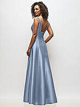 Alt View 5 Thumbnail - Cloudy Sleeveless Square-Neck Princess Line Gown with Pockets