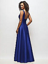 Alt View 5 Thumbnail - Cobalt Blue Sleeveless Square-Neck Princess Line Gown with Pockets