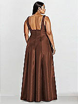 Alt View 2 Thumbnail - Cognac Sleeveless Square-Neck Princess Line Gown with Pockets