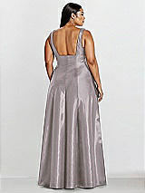 Alt View 2 Thumbnail - Cashmere Gray Sleeveless Square-Neck Princess Line Gown with Pockets