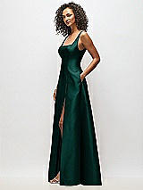 Alt View 4 Thumbnail - Evergreen Sleeveless Square-Neck Princess Line Gown with Pockets