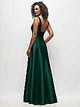 Alt View 5 Thumbnail - Hunter Green Sleeveless Square-Neck Princess Line Gown with Pockets