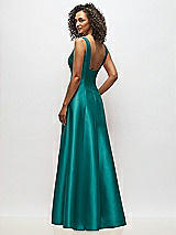 Alt View 5 Thumbnail - Jade Sleeveless Square-Neck Princess Line Gown with Pockets