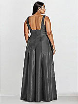 Alt View 2 Thumbnail - Pewter Sleeveless Square-Neck Princess Line Gown with Pockets