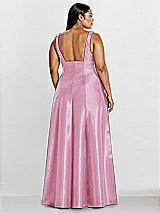 Alt View 2 Thumbnail - Powder Pink Sleeveless Square-Neck Princess Line Gown with Pockets