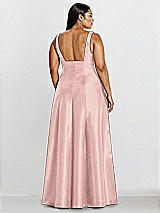 Alt View 2 Thumbnail - Rose Sleeveless Square-Neck Princess Line Gown with Pockets