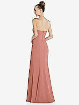 Rear View Thumbnail - Desert Rose Strapless Princess Line Crepe Mermaid Gown