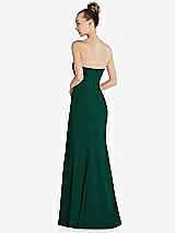 Rear View Thumbnail - Hunter Green Strapless Princess Line Crepe Mermaid Gown