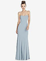 Front View Thumbnail - Mist Strapless Princess Line Crepe Mermaid Gown