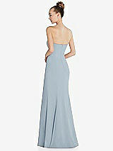 Rear View Thumbnail - Mist Strapless Princess Line Crepe Mermaid Gown