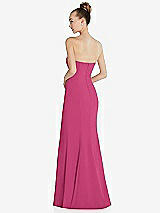 Rear View Thumbnail - Tea Rose Strapless Princess Line Crepe Mermaid Gown