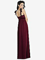 Rear View Thumbnail - Cabernet Flat Tie-Shoulder Empire Waist Maxi Dress with Front Slit