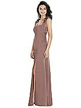 Side View Thumbnail - Sienna Flat Tie-Shoulder Empire Waist Maxi Dress with Front Slit