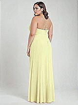 Alt View 3 Thumbnail - Butter Yellow Scoop Neck Convertible Tie-Strap Maxi Dress with Front Slit