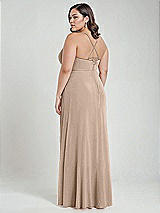 Alt View 3 Thumbnail - Topaz Scoop Neck Convertible Tie-Strap Maxi Dress with Front Slit