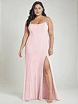 Alt View 2 Thumbnail - Ballet Pink Scoop Neck Convertible Tie-Strap Maxi Dress with Front Slit