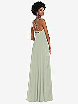 Rear View Thumbnail - Celadon Scoop Neck Convertible Tie-Strap Maxi Dress with Front Slit