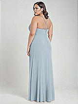 Alt View 3 Thumbnail - Mist Scoop Neck Convertible Tie-Strap Maxi Dress with Front Slit