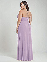 Alt View 3 Thumbnail - Pale Purple Scoop Neck Convertible Tie-Strap Maxi Dress with Front Slit