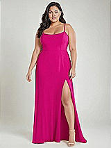 Alt View 2 Thumbnail - Think Pink Scoop Neck Convertible Tie-Strap Maxi Dress with Front Slit