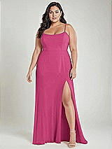 Alt View 2 Thumbnail - Tea Rose Scoop Neck Convertible Tie-Strap Maxi Dress with Front Slit