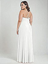 Alt View 3 Thumbnail - White Scoop Neck Convertible Tie-Strap Maxi Dress with Front Slit