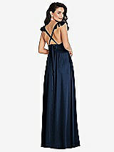 Alt View 1 Thumbnail - Midnight Navy Deep V-Neck Ruffle Cap Sleeve Maxi Dress with Convertible Straps