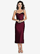 Front View Thumbnail - Cabernet Open-Back Convertible Strap Midi Bias Slip Dress