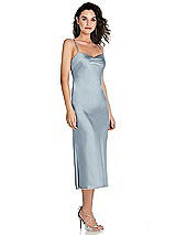 Side View Thumbnail - Mist Open-Back Convertible Strap Midi Bias Slip Dress