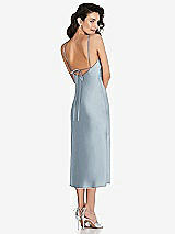 Rear View Thumbnail - Mist Open-Back Convertible Strap Midi Bias Slip Dress