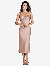 Front View Thumbnail - Toasted Sugar Open-Back Convertible Strap Midi Bias Slip Dress