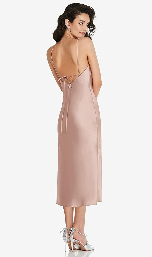 Back View - Toasted Sugar Open-Back Convertible Strap Midi Bias Slip Dress