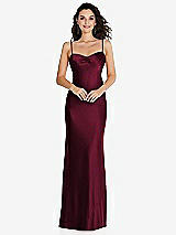 Front View Thumbnail - Cabernet Open-Back Convertible Strap Maxi Bias Slip Dress