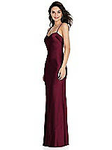 Side View Thumbnail - Cabernet Open-Back Convertible Strap Maxi Bias Slip Dress