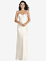 Front View Thumbnail - Ivory Open-Back Convertible Strap Maxi Bias Slip Dress