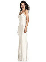 Side View Thumbnail - Ivory Open-Back Convertible Strap Maxi Bias Slip Dress