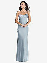 Front View Thumbnail - Mist Open-Back Convertible Strap Maxi Bias Slip Dress