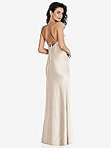 Rear View Thumbnail - Oat Open-Back Convertible Strap Maxi Bias Slip Dress