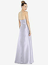 Rear View Thumbnail - Silver Dove Basque-Neck Strapless Satin Gown with Mini Sash