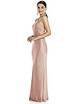 Side View Thumbnail - Toasted Sugar Diamond Halter Bias Maxi Slip Dress with Convertible Straps