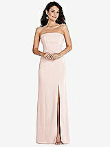 Front View Thumbnail - Blush Strapless Scoop Back Maxi Dress with Front Slit