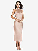 Front View Thumbnail - Cameo Scarf Tie High-Neck Halter Midi Slip Dress