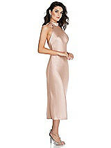 Side View Thumbnail - Cameo Scarf Tie High-Neck Halter Midi Slip Dress