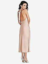 Rear View Thumbnail - Cameo Scarf Tie High-Neck Halter Midi Slip Dress