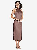 Front View Thumbnail - Sienna Scarf Tie High-Neck Halter Midi Slip Dress