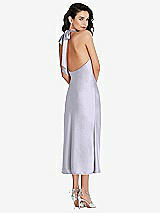 Rear View Thumbnail - Silver Dove Scarf Tie High-Neck Halter Midi Slip Dress