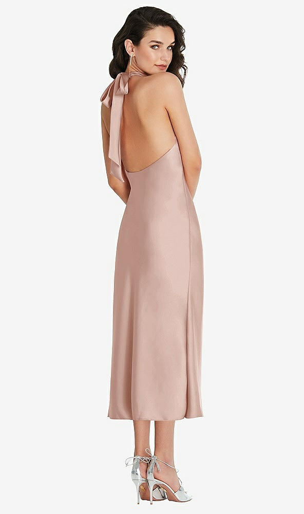 Back View - Toasted Sugar Scarf Tie High-Neck Halter Midi Slip Dress